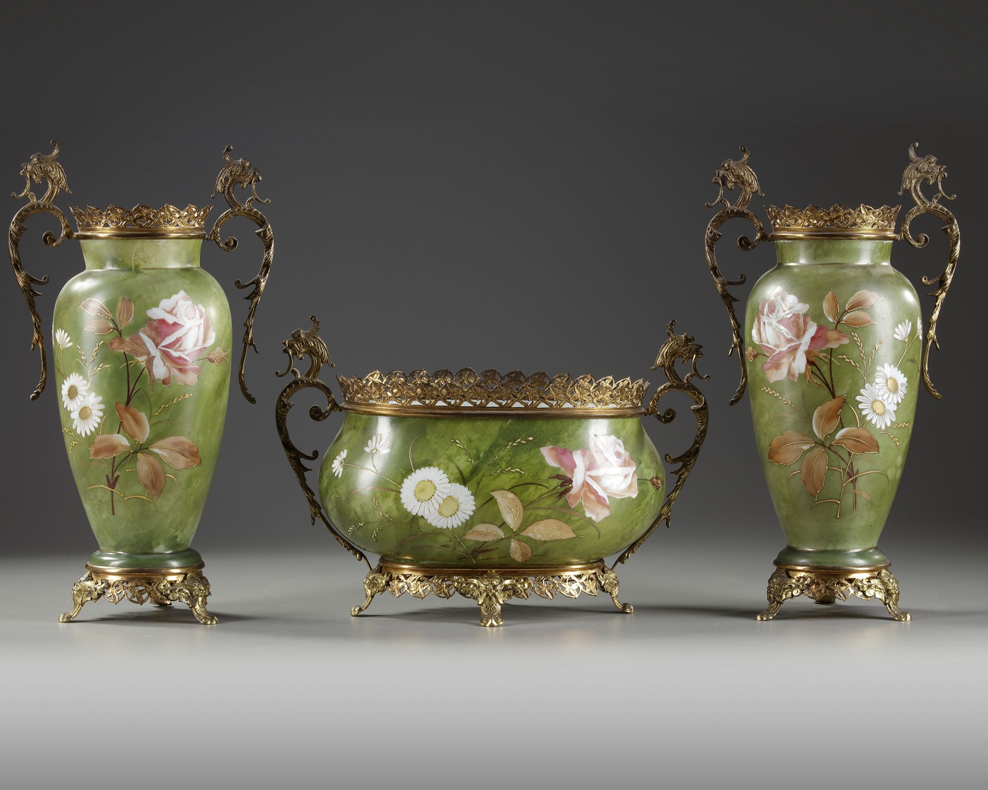 AN OPALINE SET, LATE 19TH CENTURY