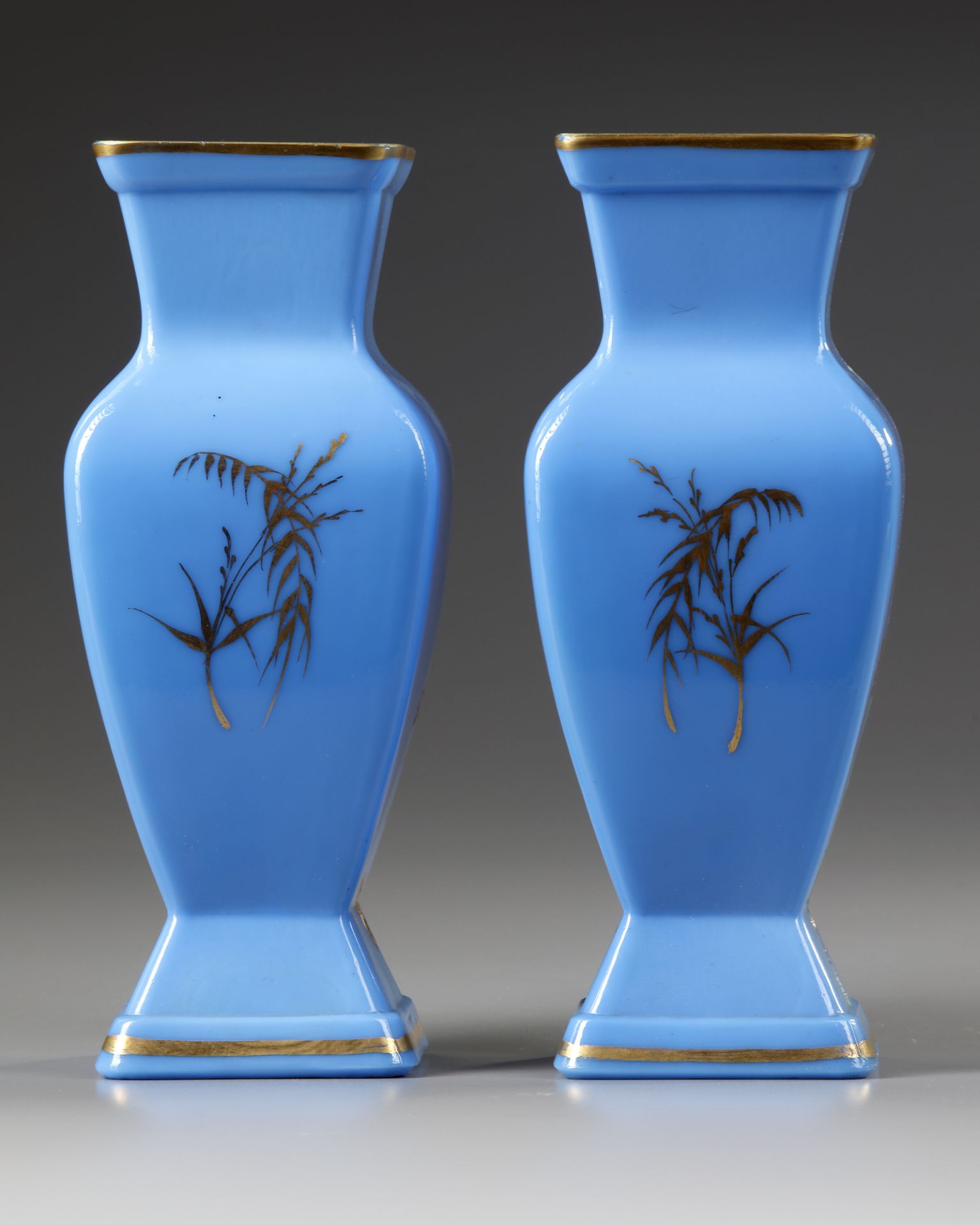 A PAIR OF OPALINE GLASS VASES, LATE 19TH CENTURY - Image 2 of 3