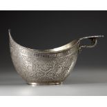 A LARGE RUSSIAN IMPERIAL SILVER KOVSCH BOWL, LATE 19TH CENTURY