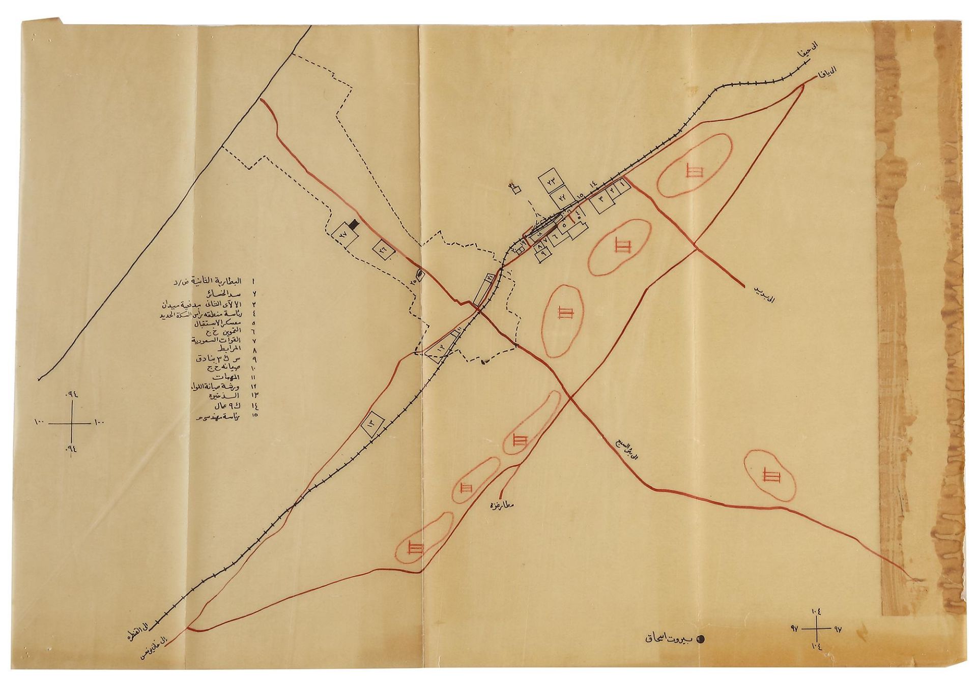 MIITARY MAPS AND DOCUMENTS SHOWING THE TOWNS/VILLAGES IN ASHDOD AND GAZA IN PALESTINE, PRINTED 5TH O - Image 2 of 6