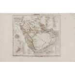 A RARE NON COLORED PRINTED FRENCH MAP OF THE ARABIC WORLD DURING THE OTTOMAN EMPIRE (ARABIA PENINSUL