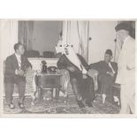 FOUR RARE PHOTOGRAPHS OF THE KINGS FAISAL II OF IRAQ AND SAUD BIN ABD AL-AZIZ, WITH SOME ROYALS AND