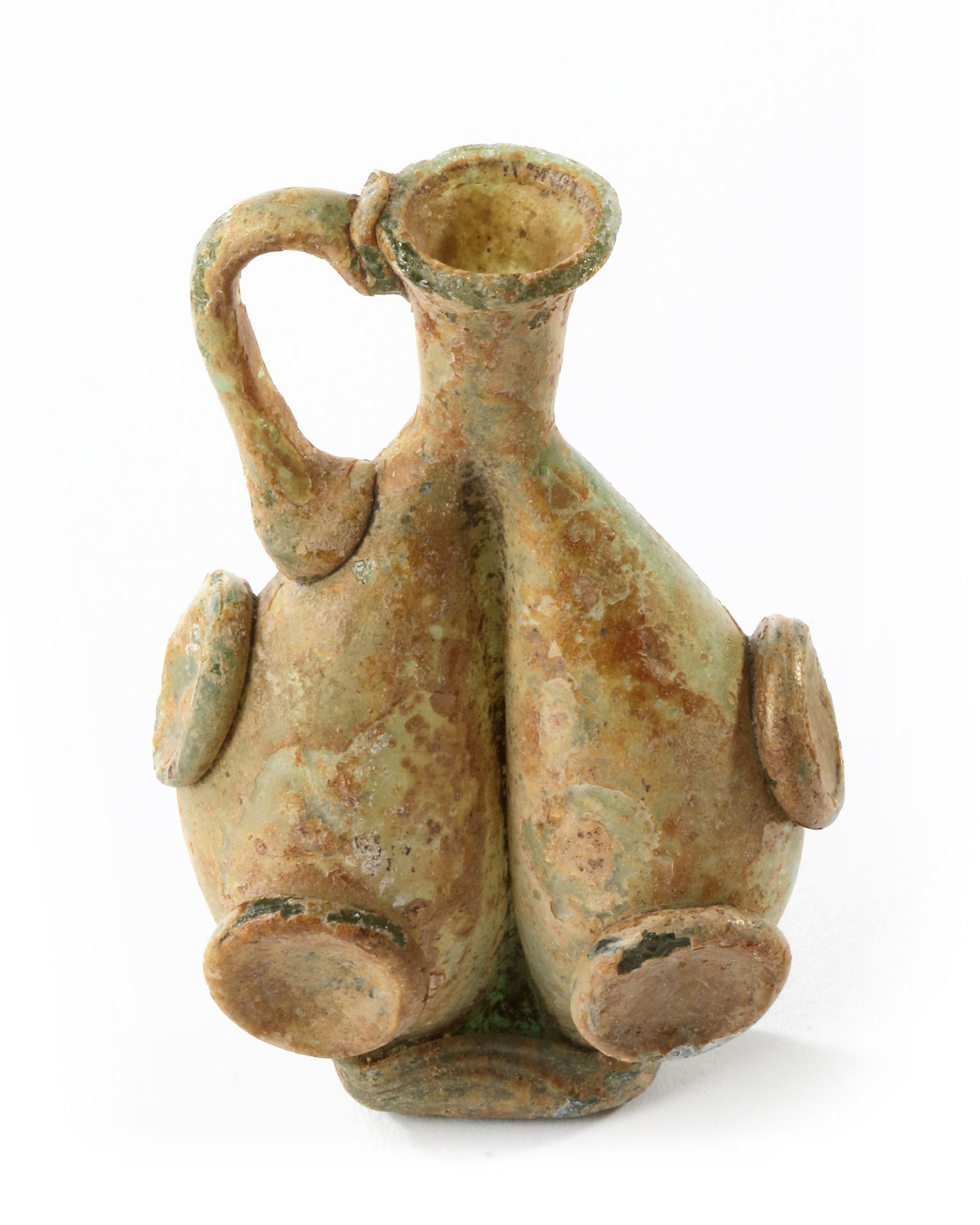 AN EARLY ISLAMIC GLASS FLASK, NEAR EAST, CIRCA 8TH-10TH CENTURY - Image 4 of 5