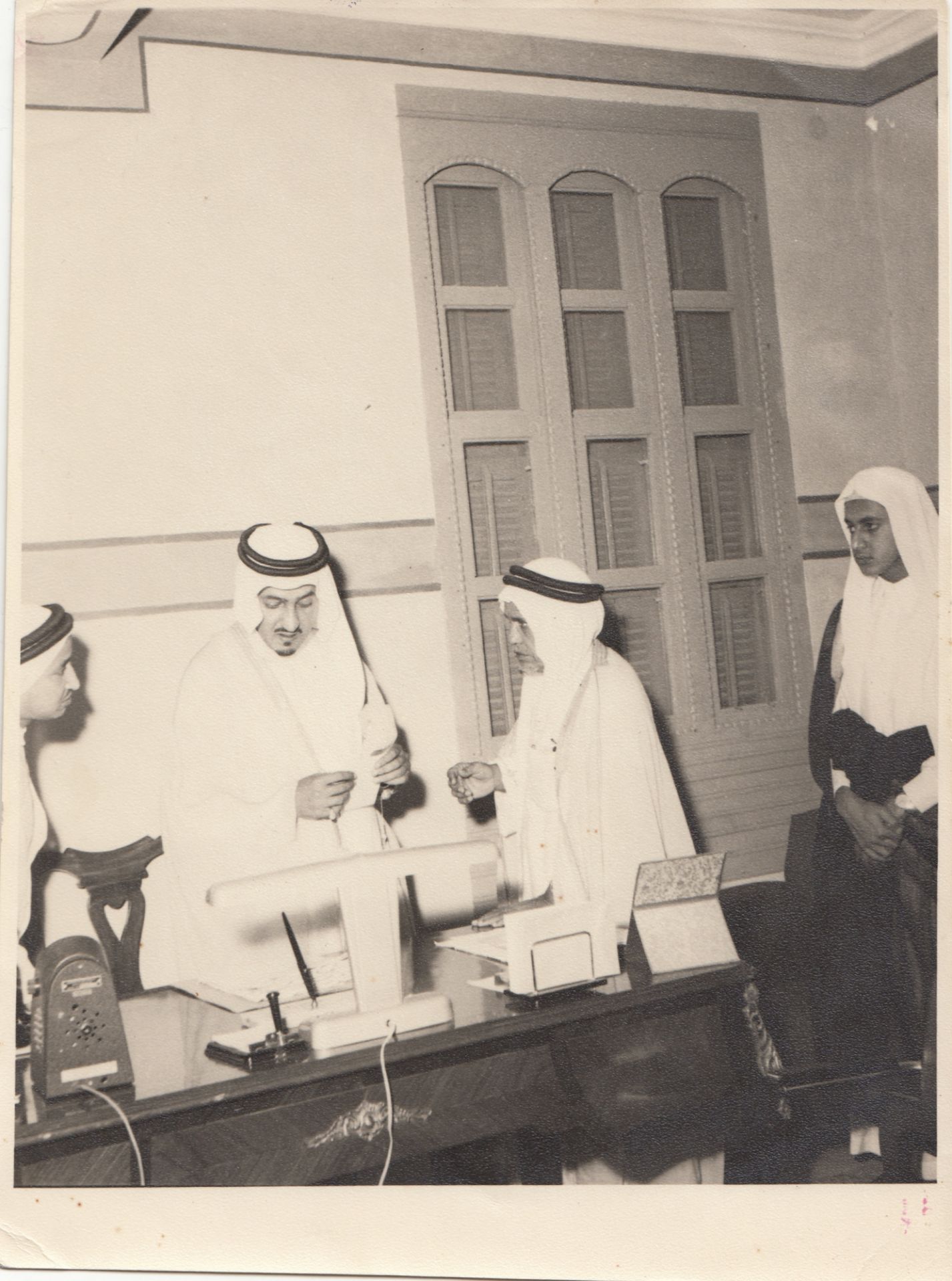 FOUR RARE PHOTOGRAPHS OF THE SAUDI INTERIOR MINISTER PRINCE ABDULLAH BIN FAISAL AL-SAUD, 1950s - Image 3 of 8