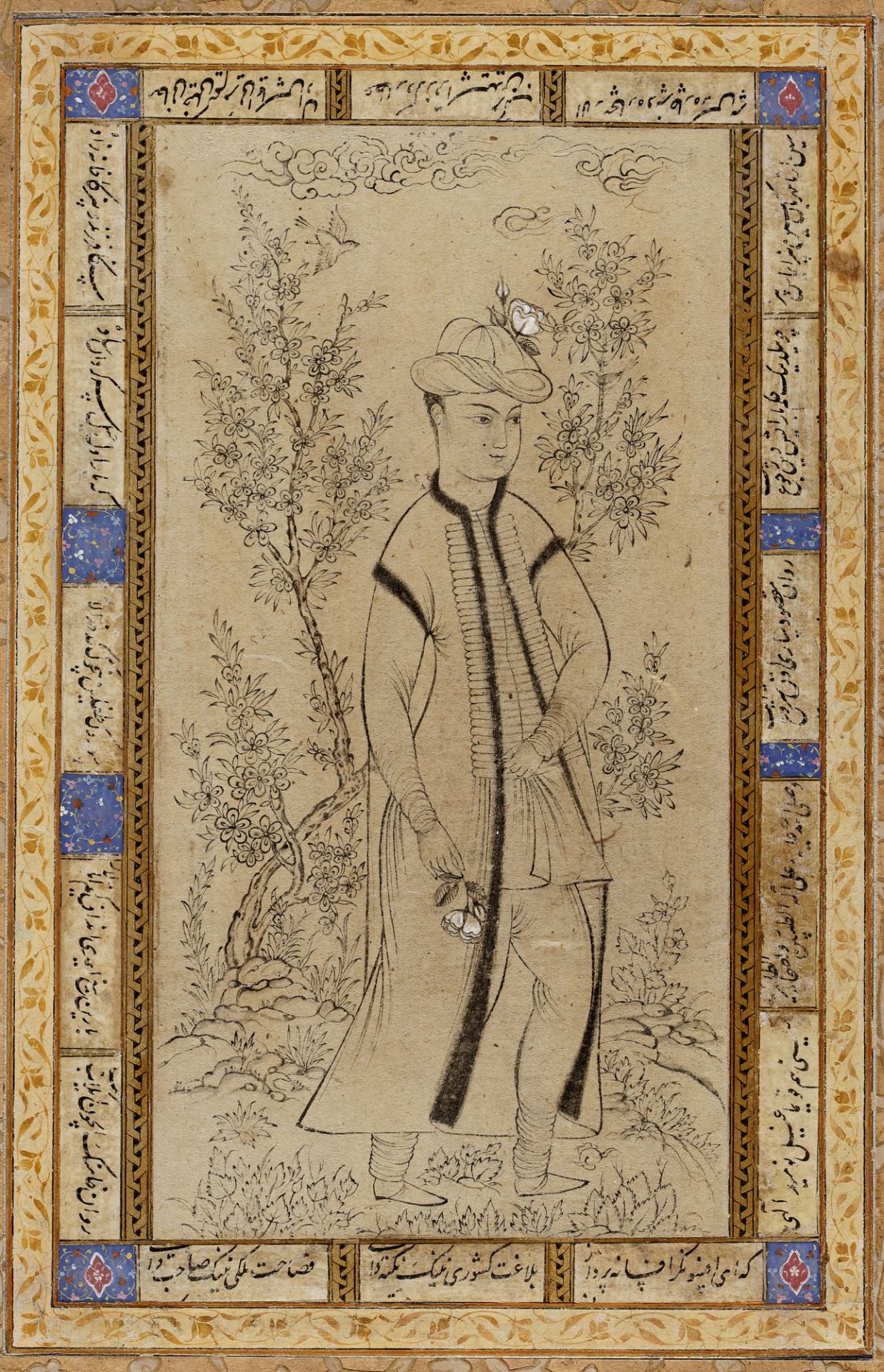 PORTRAIT OF A YOUTH, SHAH QULI SCHOOL, 16TH CENTURY - Image 2 of 2