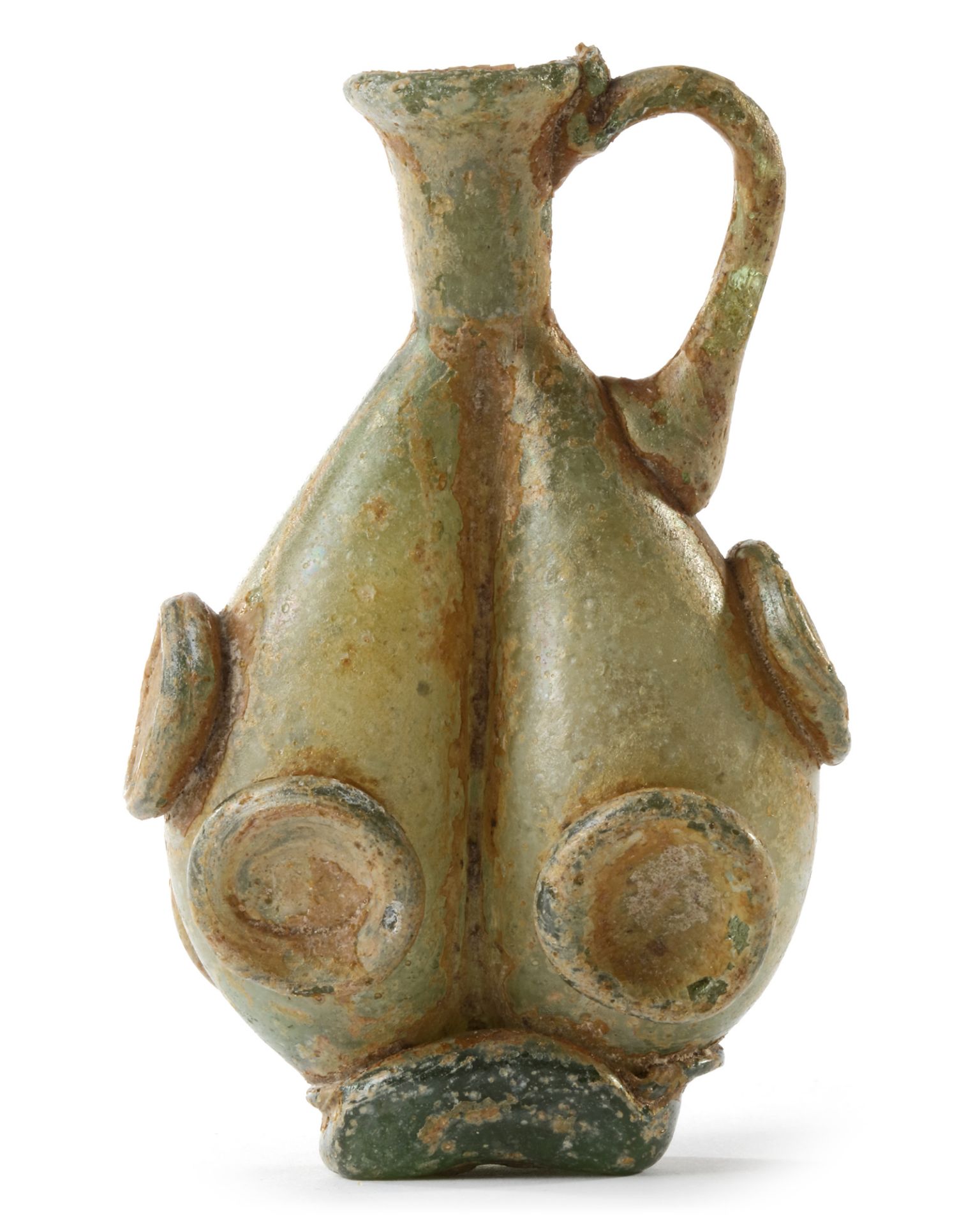 AN EARLY ISLAMIC GLASS FLASK, NEAR EAST, CIRCA 8TH-10TH CENTURY