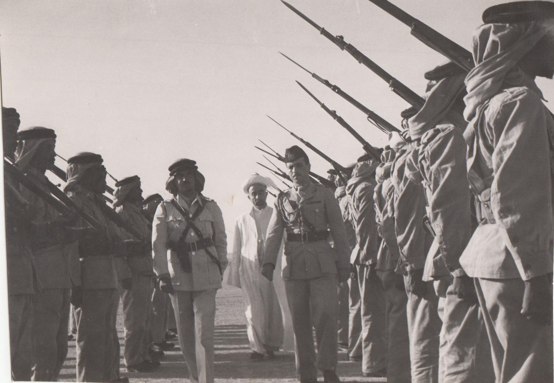 FIVE IMPORTANT PHOTOGRAPHS OF THE HISTORICAL VISIT OF KING ABDULLAH BIN AL-HUSSEIN TO SAUDI ARABIA M - Image 3 of 7