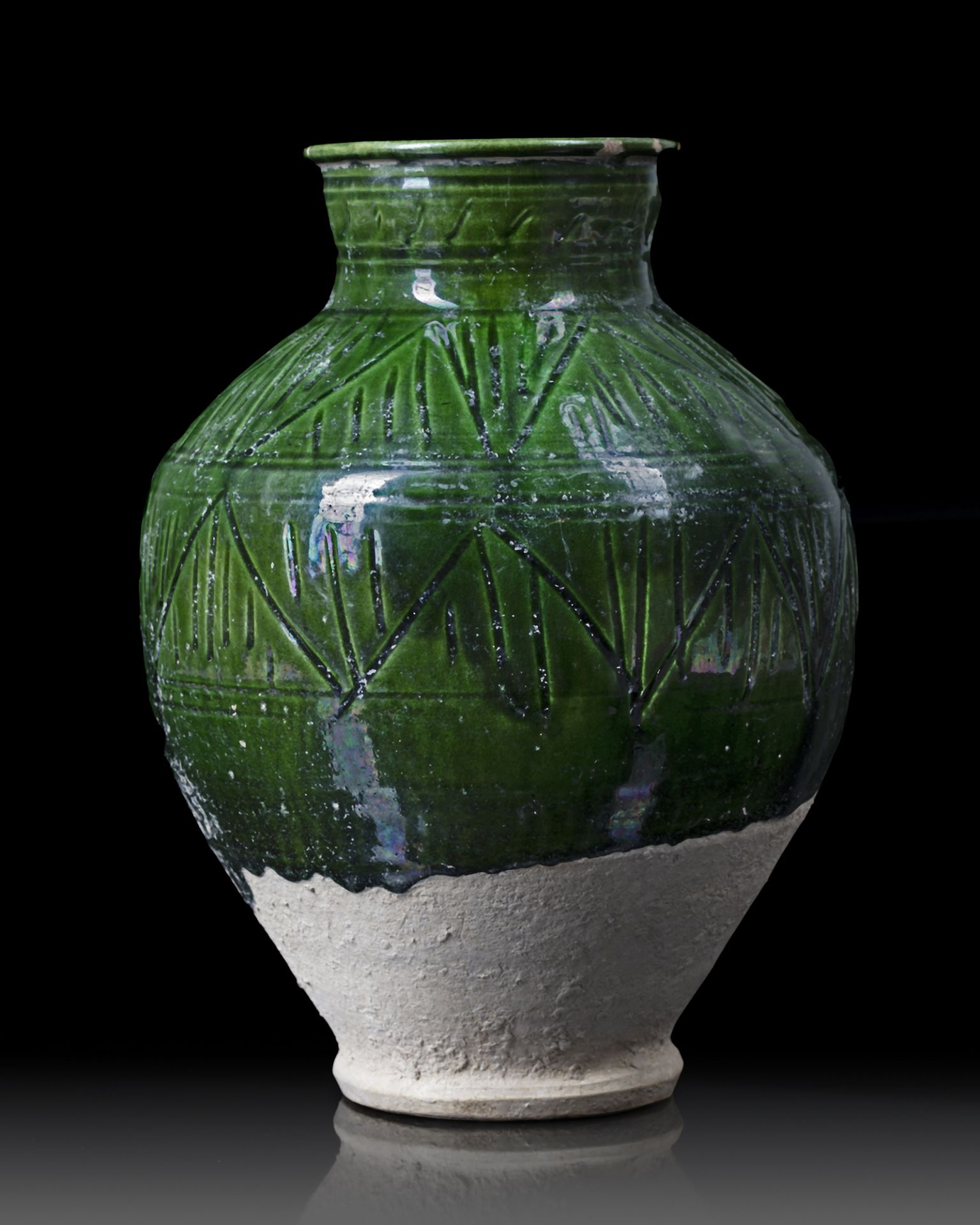 A RARE INTACT FATIMID LEED-GLAZED JAR, EGYPT, 10TH-11TH CENTURY - Image 2 of 5