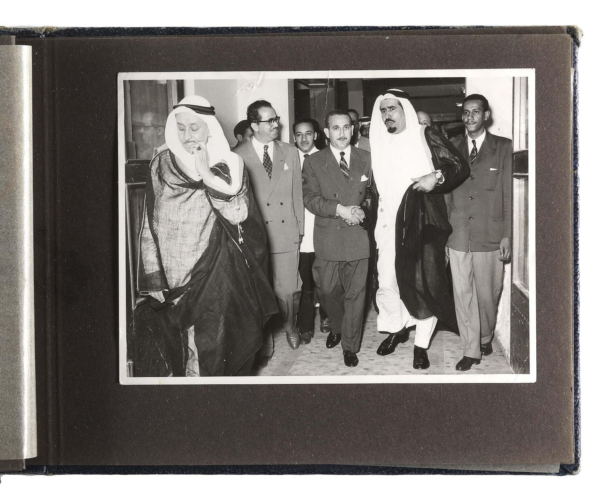 A RARE PHOTO ALBUM INCLUDING 11 ORIGINAL PHOTOS OF HIS HIGHNESS PRINCE MUHAMMAD BIN ABDUL AZIZ DURIN - Image 2 of 4