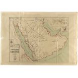 AN IMPORTANT DETAILED MILITARY OTTOMAN MAP OF THE ARABIAN PENINSULA, ESPECIALLY DIR’IYAH, DATED 1325