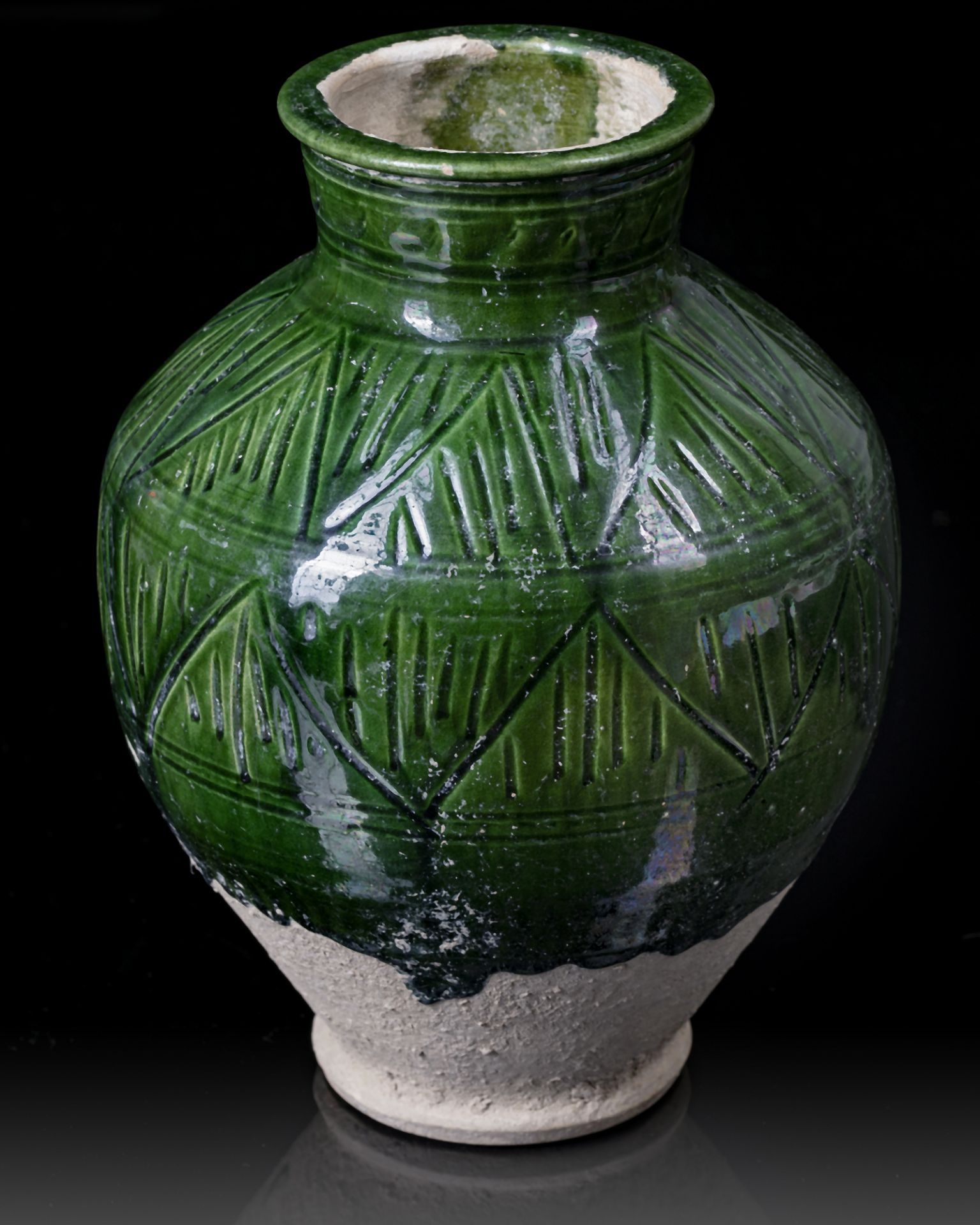 A RARE INTACT FATIMID LEED-GLAZED JAR, EGYPT, 10TH-11TH CENTURY - Image 5 of 5