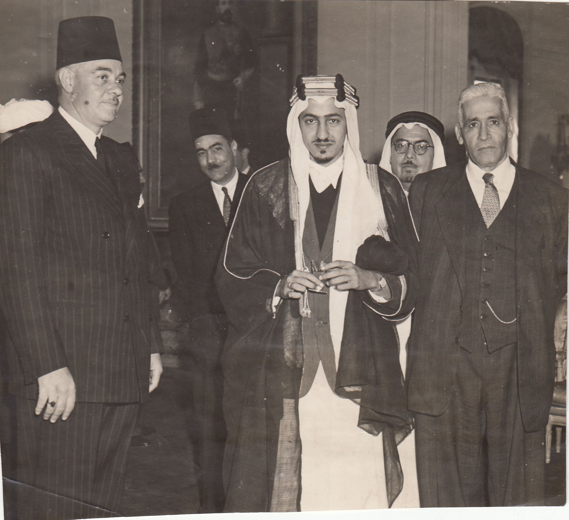 FOUR RARE PHOTOGRAPHS OF THE SAUDI INTERIOR MINISTER PRINCE ABDULLAH BIN FAISAL AL-SAUD, 1950s - Image 2 of 8