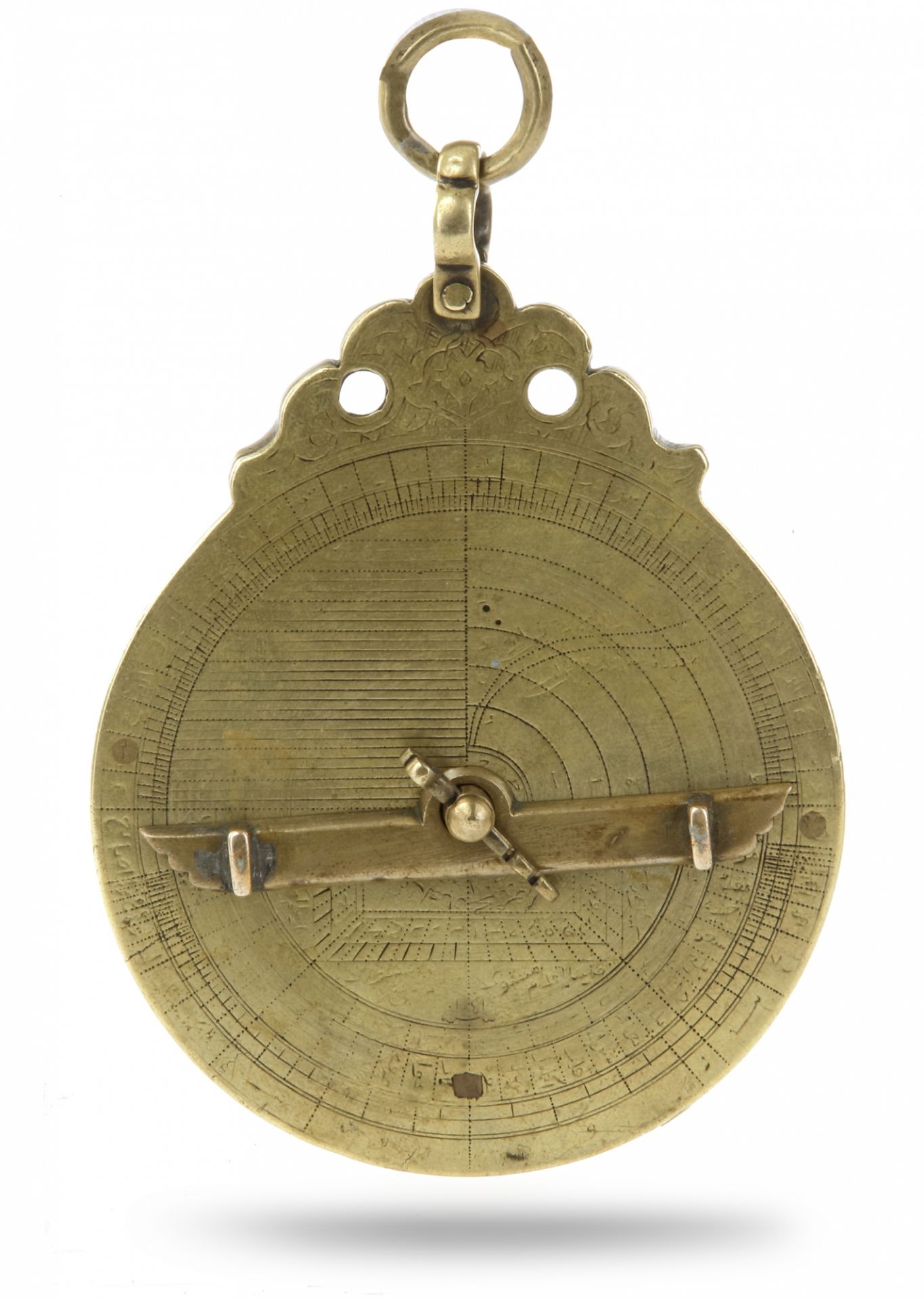 A BRASS ASTROLOBE SIGNED BY MUHAMMAD MUQIM IBN 'ISA IBN AL-HADDAD, LAHORE, DATED 1051 AH/1641-42 AD - Image 3 of 3