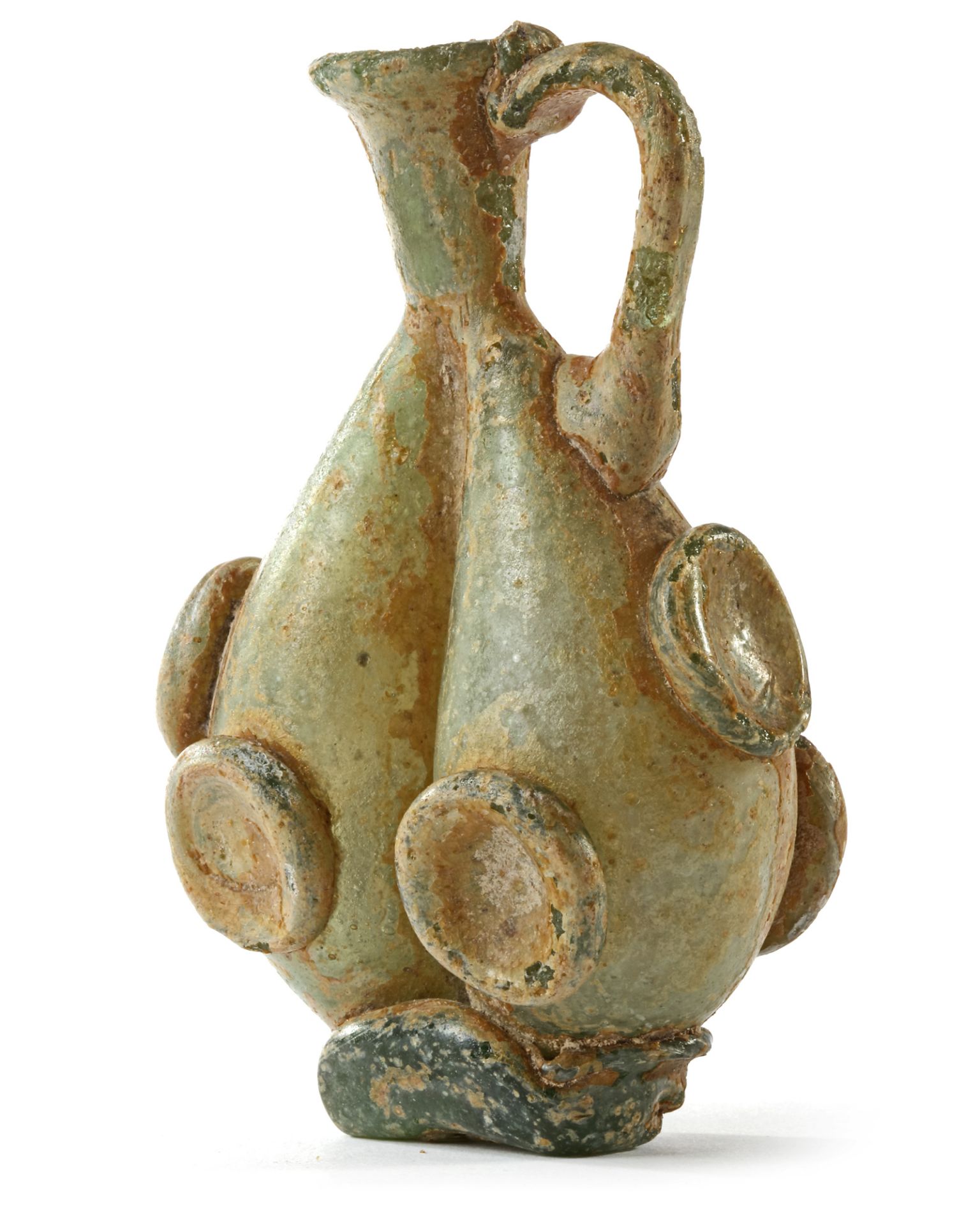 AN EARLY ISLAMIC GLASS FLASK, NEAR EAST, CIRCA 8TH-10TH CENTURY - Image 3 of 5