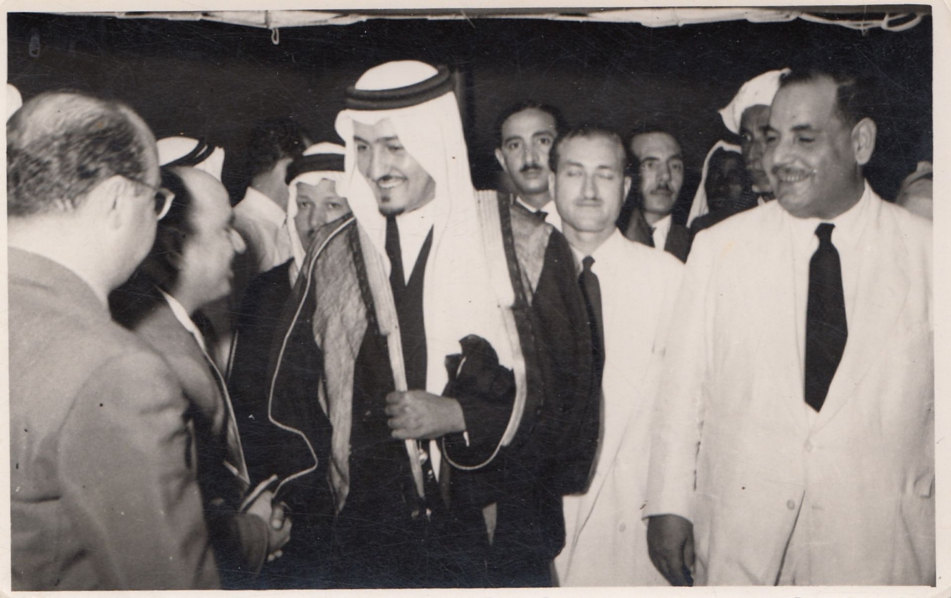 FOUR RARE PHOTOGRAPHS OF THE SAUDI INTERIOR MINISTER PRINCE ABDULLAH BIN FAISAL AL-SAUD, 1950s - Image 4 of 8