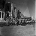 A COLLECTION OF SIX PHOTOGRAPHS OF THE SAUDI ARMY COMMANDERS, OFFICERS AND SOLDIERS DURING A PARADE,