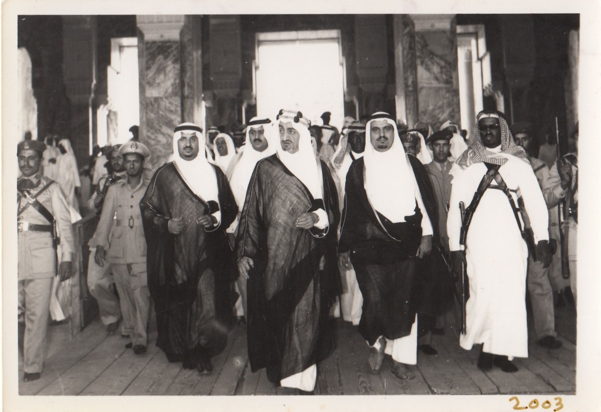 A COLLECTION OF PHOTOGRAPHS OF HIS MAJESTY KING FAISAL BIN ABDUL AZIZ VISITING THE GRAND MOSQUES OF - Image 2 of 24