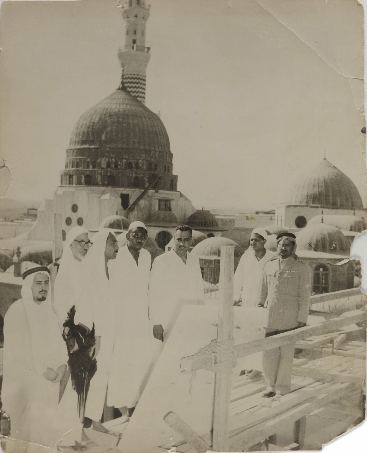 A VERY RARE PHOTOGRAPH OF THE LATE PRESIDENT JAMAL ABDEL NASSER AND ANWAR SADAT, 1955