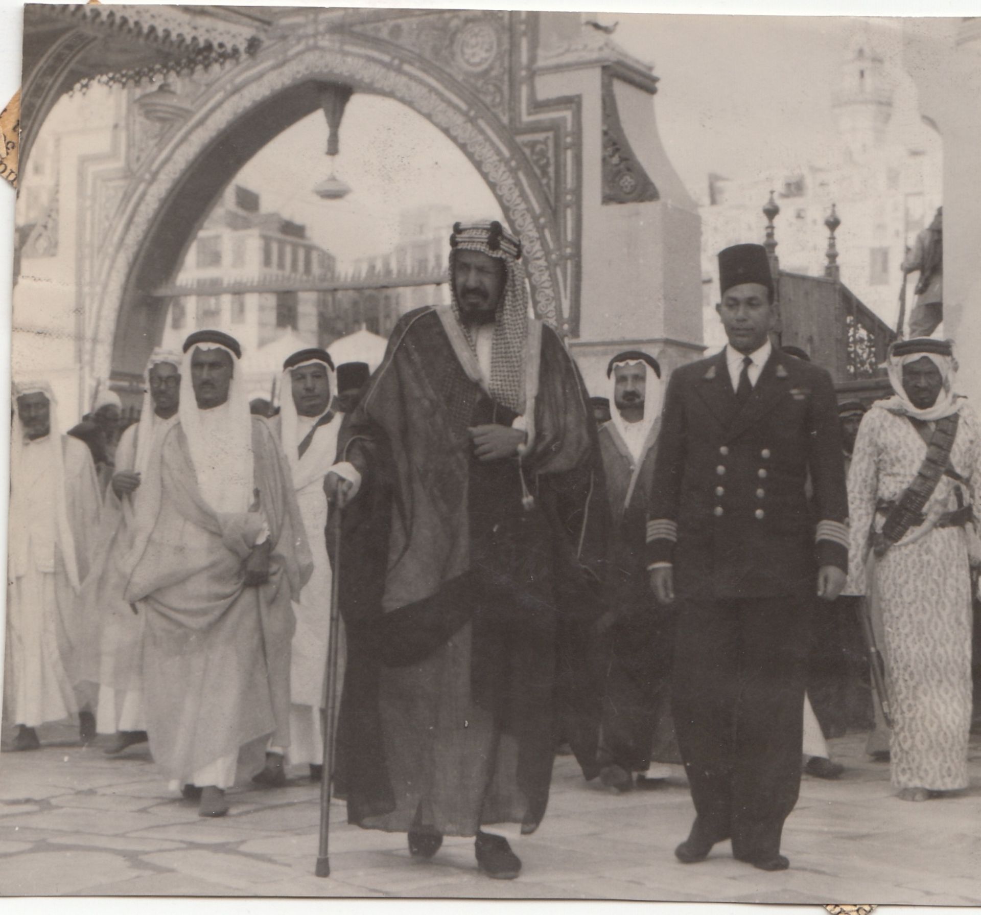 TWO ORIGINAL VERY IMPORTANT AND RARE PHOTOGRAPHS OF KING ABDULAZIZ AL SAUD ON TWO DIFFERENT OFFICIAL