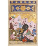 PRINCE IN A GARDEN COURTYARD, PERSIA, SAFAVID, 17TH CENTURY