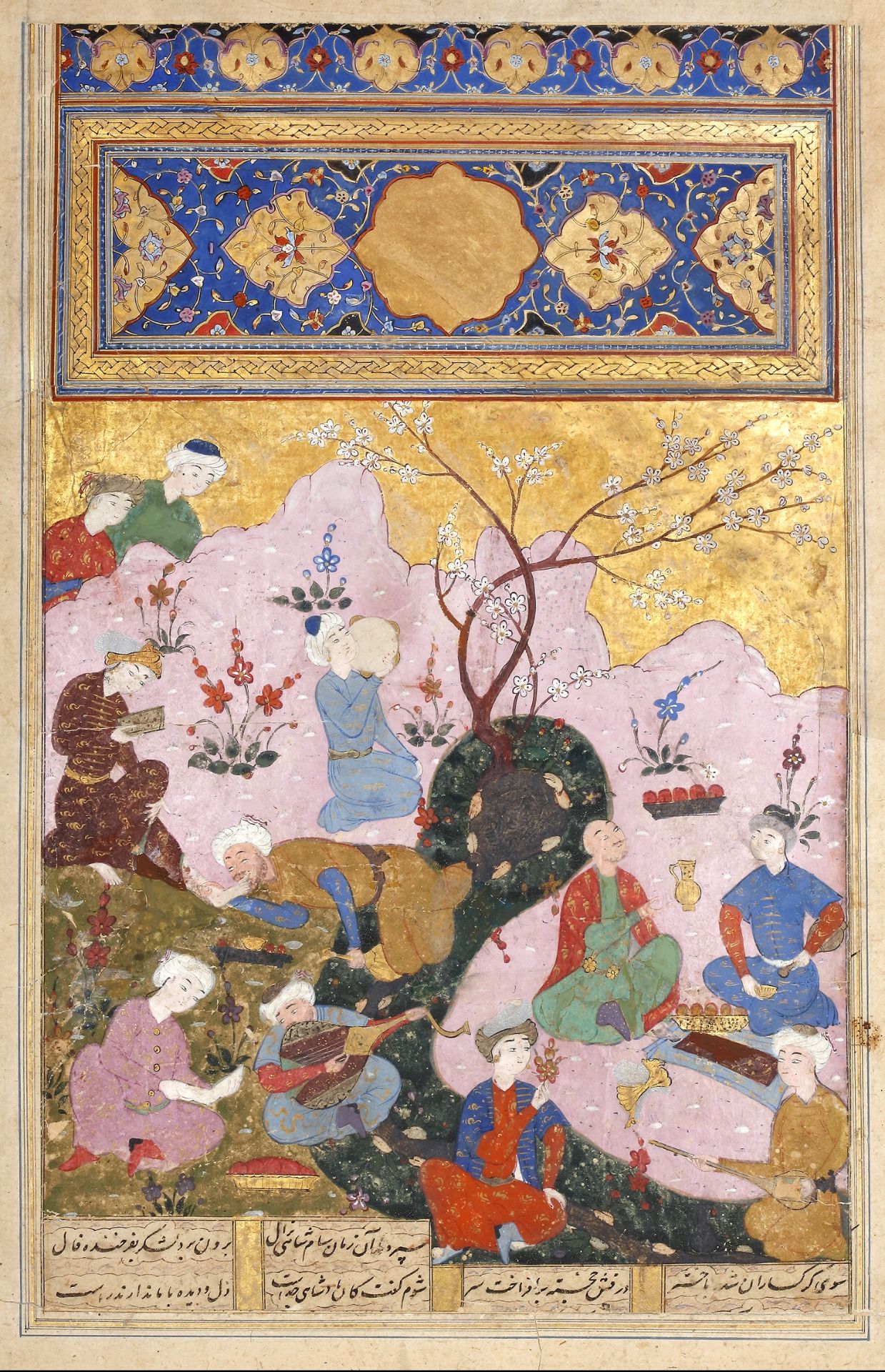 PRINCE IN A GARDEN COURTYARD, PERSIA, SAFAVID, 17TH CENTURY