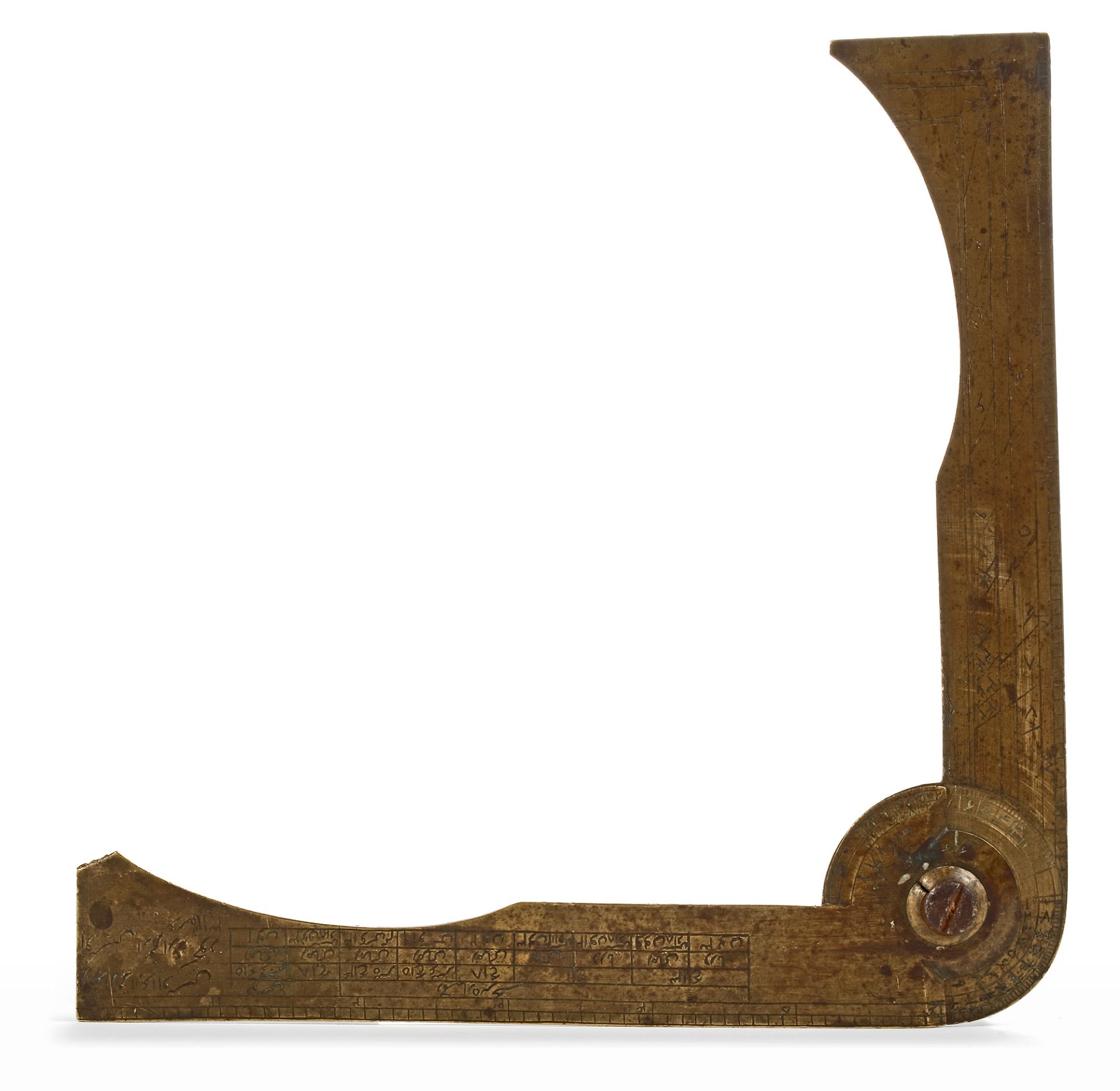 A RARE PERSIAN GUNNER’S CALIPER PRODUCED FOR THE PERSIAN ARMY, DATED 1154 AH/1741-42 AD - Image 4 of 4