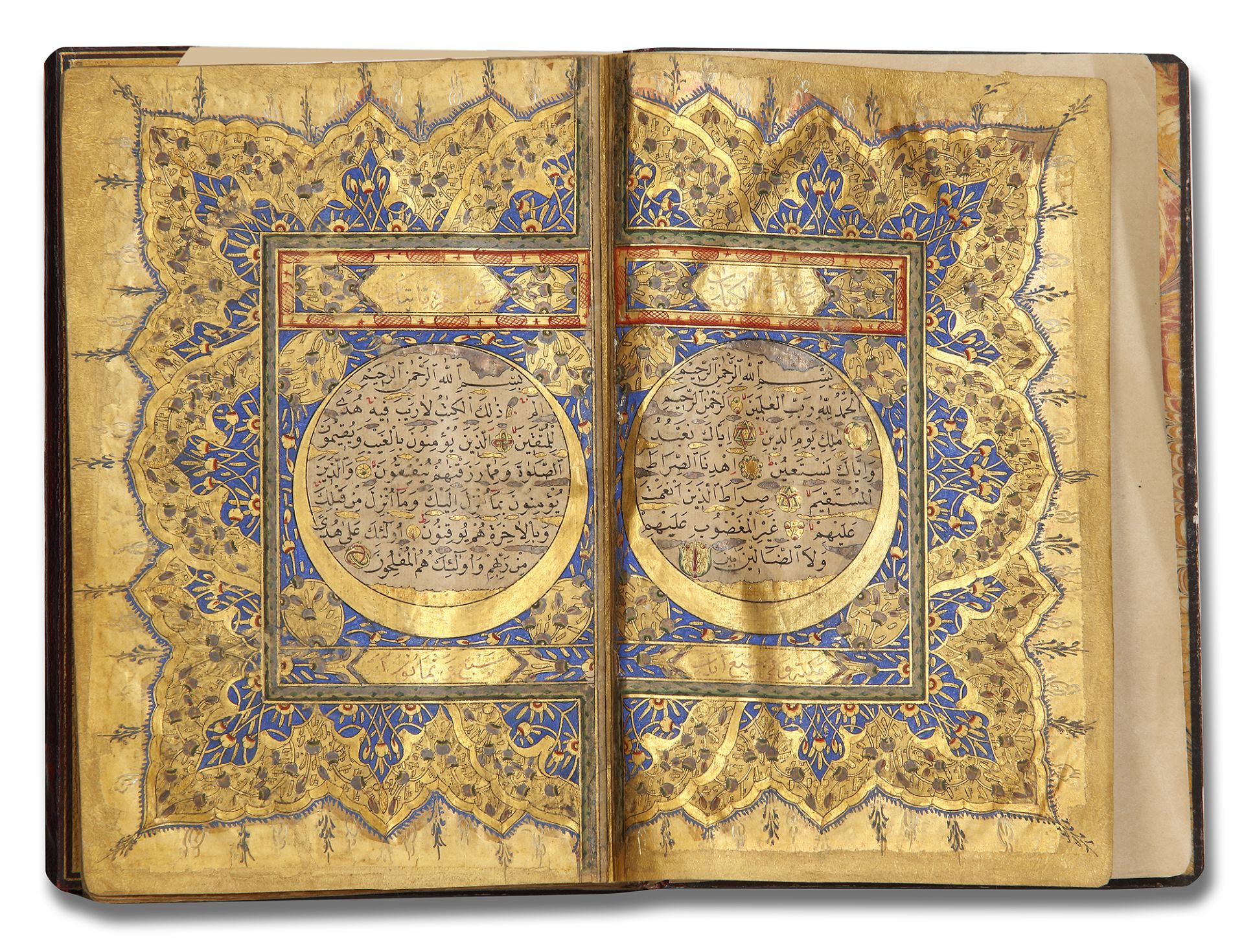 AN ILLUMINATED QURAN COPIED BY HAFIZ ALI NAMIQ IBN MUSTAFA STUDENTS OF HAJI MUHAMMAD AMIN ALWASFI B - Image 2 of 14