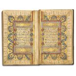 AN ILLUMINATED QURAN COPIED BY ABU BAKR WHEED AND AFTER HIS DEAD CONTINUED BY MUHAMMAD ASAAD NAQSHBA