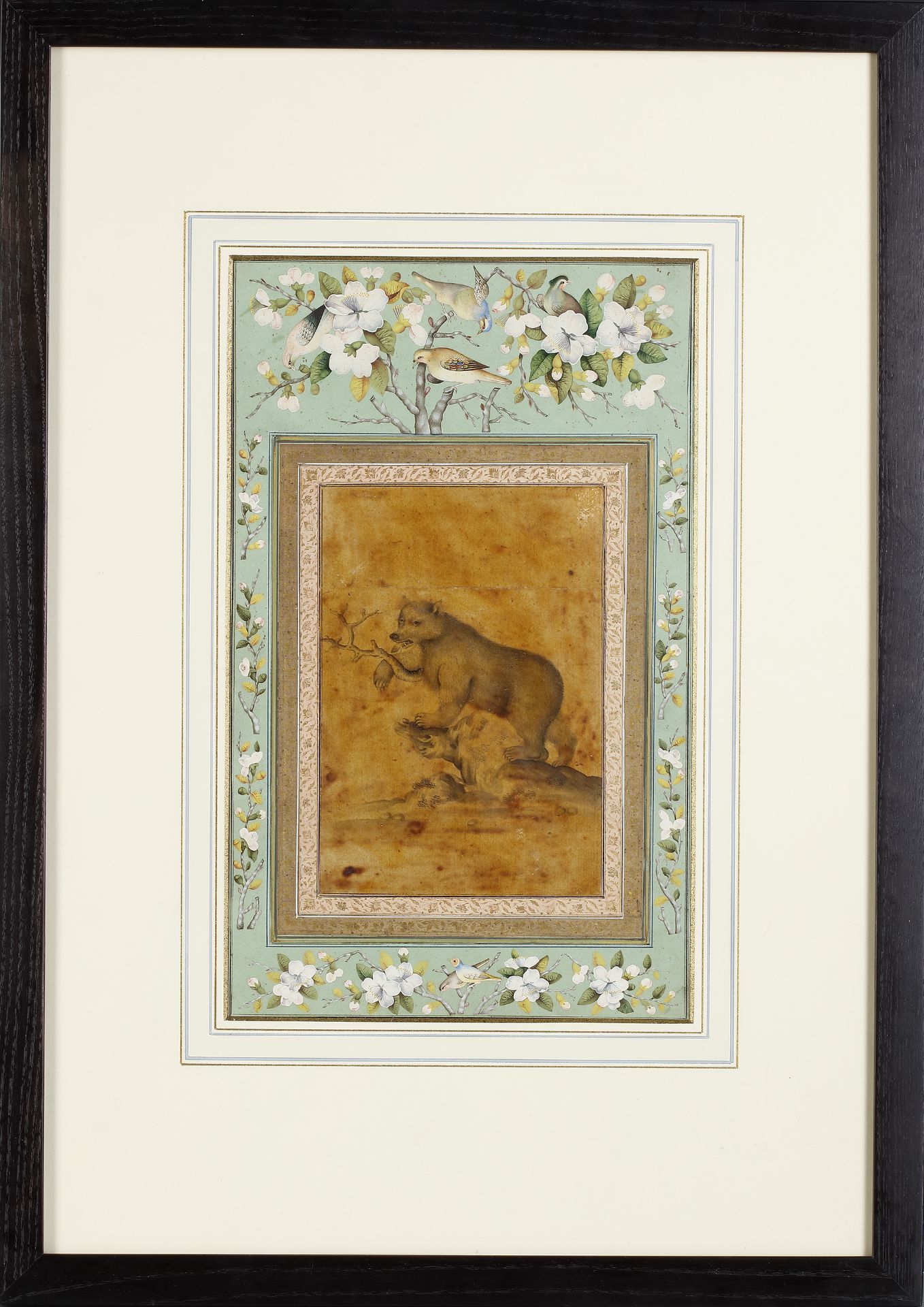 A GRISAILLE PAINTING OF A BEAR, ZAND OR QAJAR, PERSIA, LATE 18TH CENTURY - Image 2 of 3