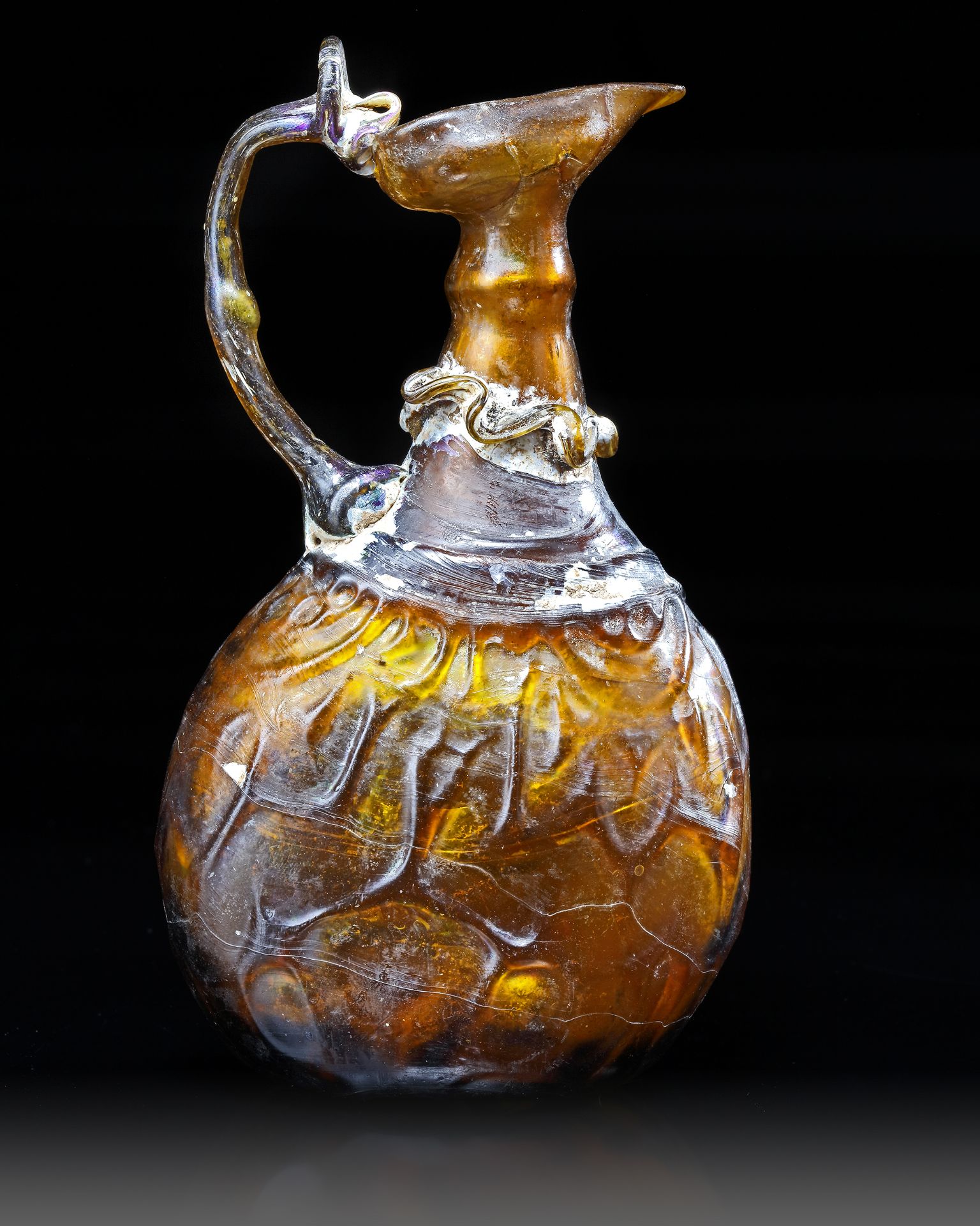 AN AMBER GLASS JUG, PERSIA, 10TH-11TH CENTURY - Image 2 of 5