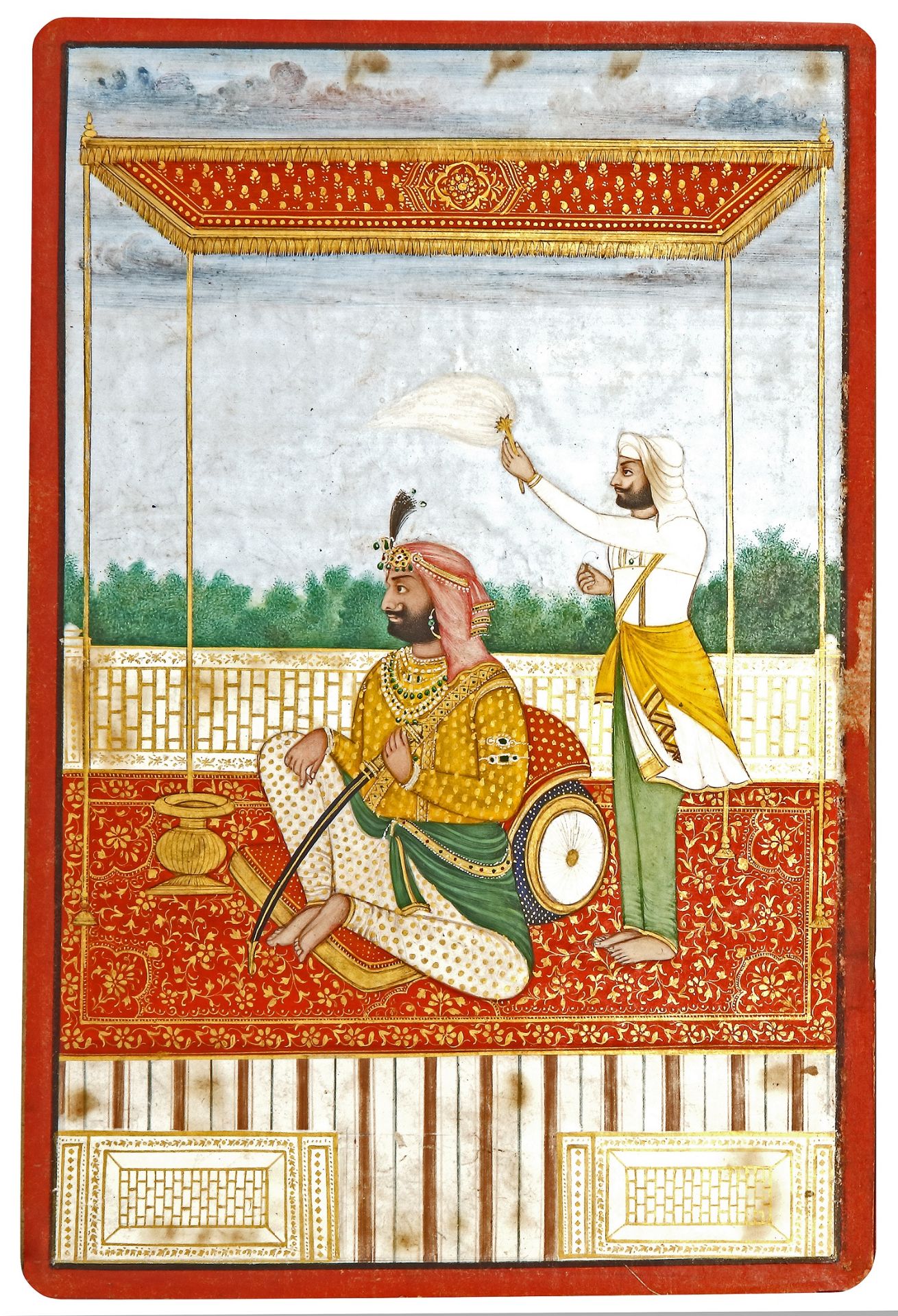 NINE PORTRAITS OF PUNJAB RULERS, DELHI OR LAHORE, CIRCA 19TH CENTURY - Image 2 of 10