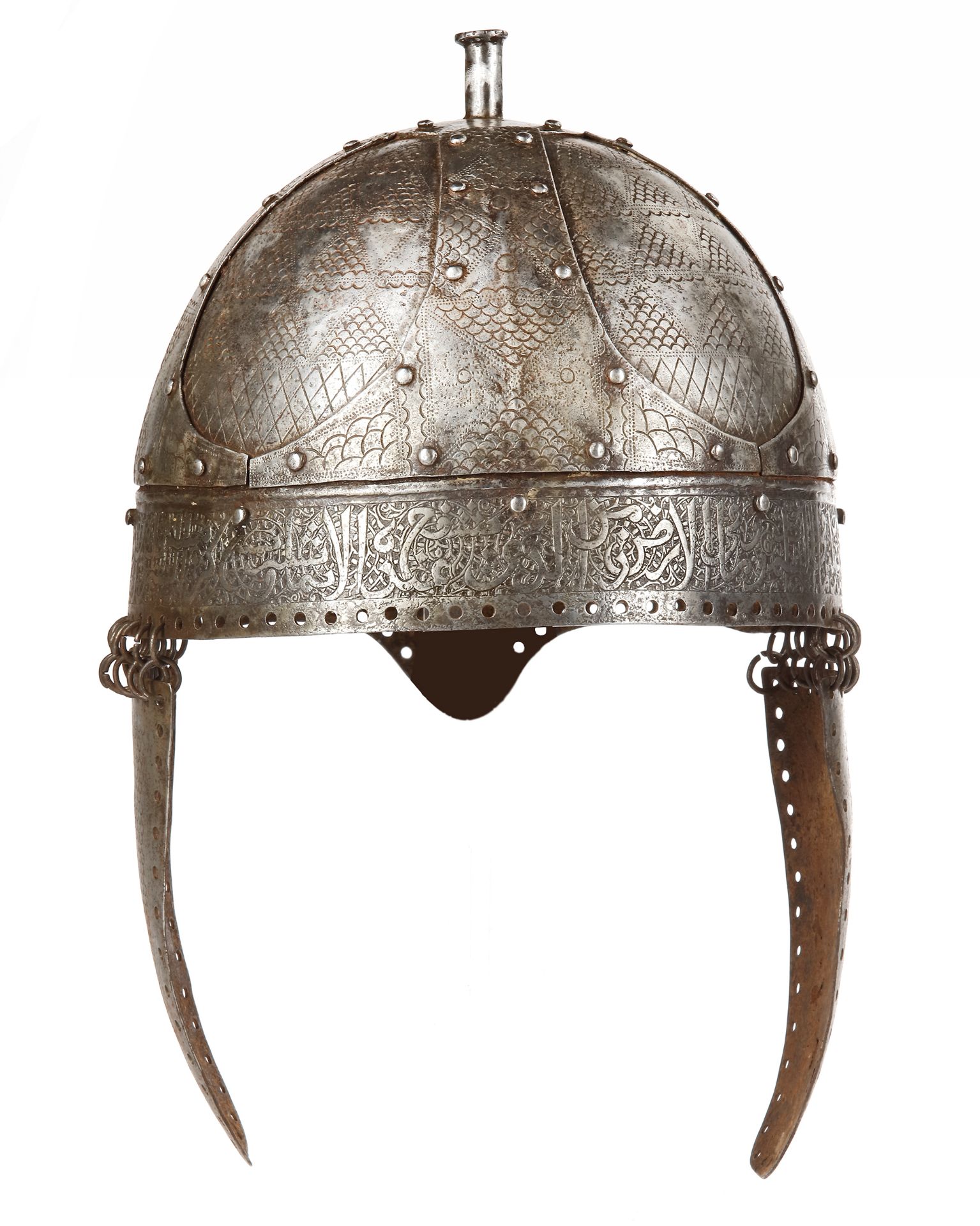 A STEEL HELMET, MUGHAL, INDIA, 17TH-18TH CENTURY - Image 4 of 12