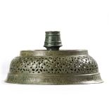 AN INSCRIBED KHORASAN OPENWORK, BRONZE CANDLESTICK BASE, PERSIA, 12TH-13TH CENTURY