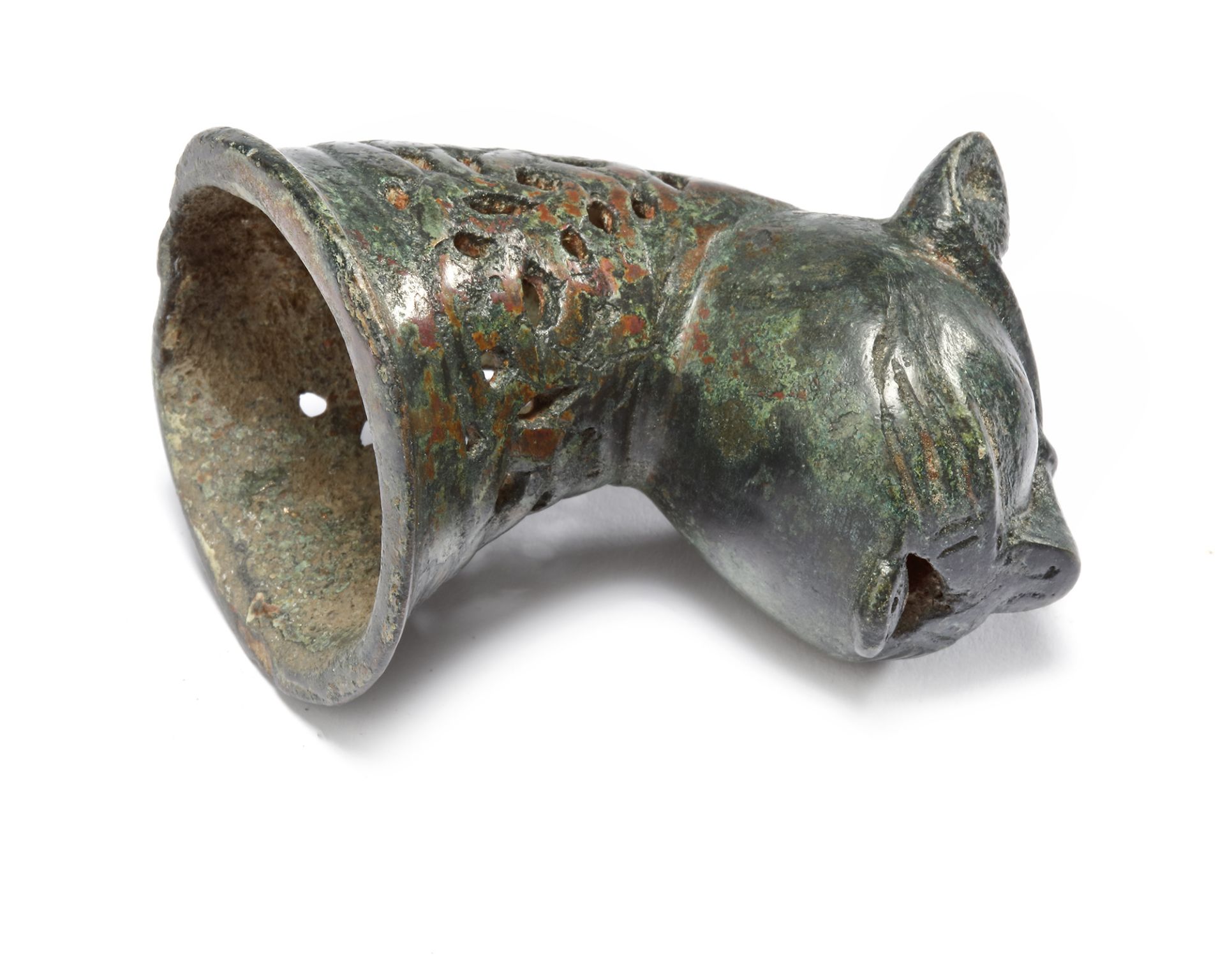A FINE CAST BRONZE LION HEAD, FROM AN INCENSE BURNER, KHORASAN, 11TH-12TH CENTURY - Image 7 of 8