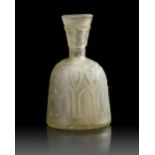 A WHEEL-CUT CLEAR GLASS BOTTLE NORTH EAST PERSIA, 9TH-10TH CENTURY