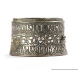 A BRONZE INSCRIBED SILVER-INLAY INKWELL BODY, KHORASAN, 12TH-13TH CENTURY