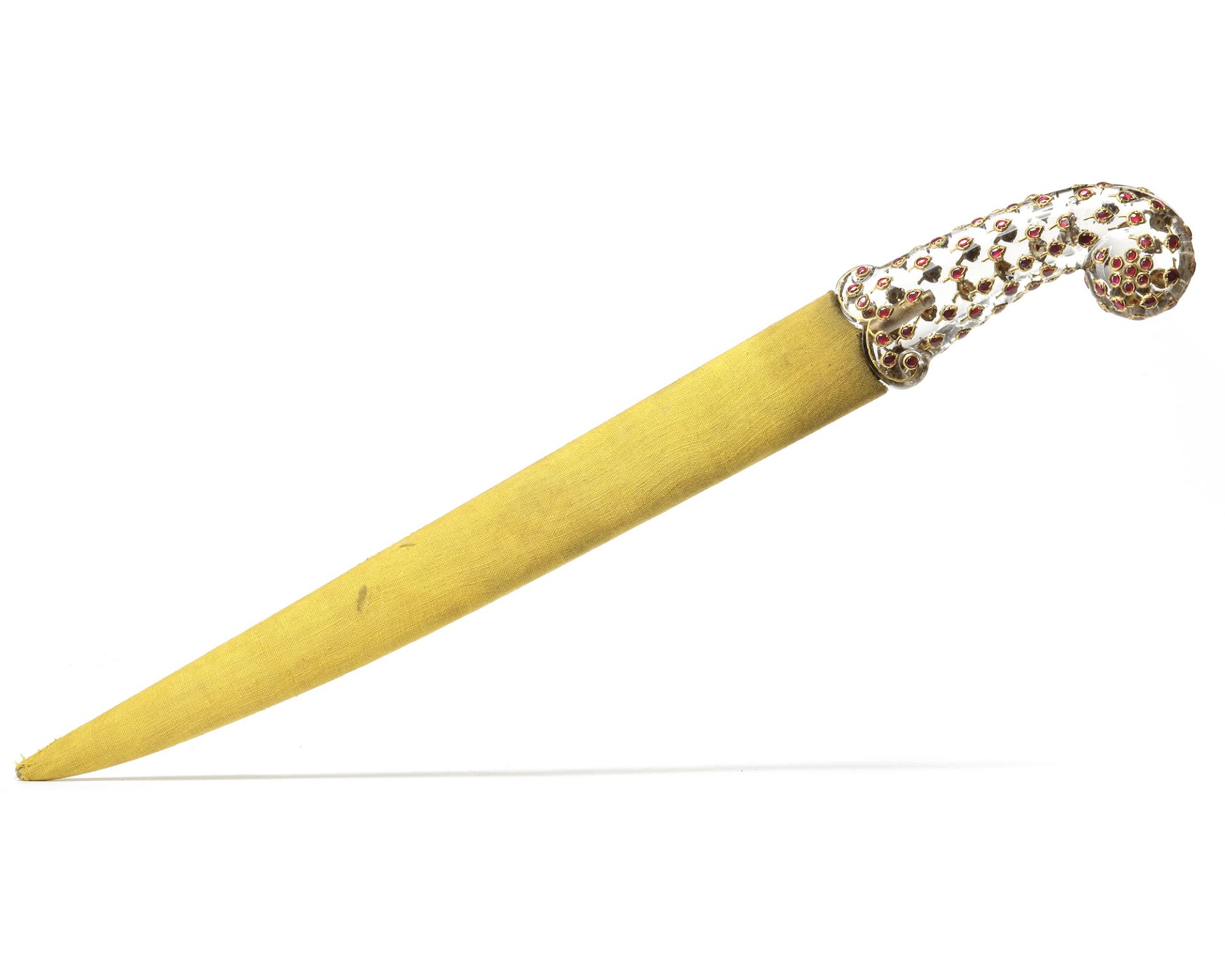 A GEM SET ROCK CRYSTAL-HILTED DAGGER, MUGHAL, INDIA, 18TH CENTURY - Image 3 of 8