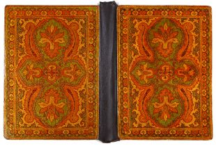 A POLYCHROME LACQUER BOOK BINDING, QAJAR, PERSIA, 19TH CENTURY