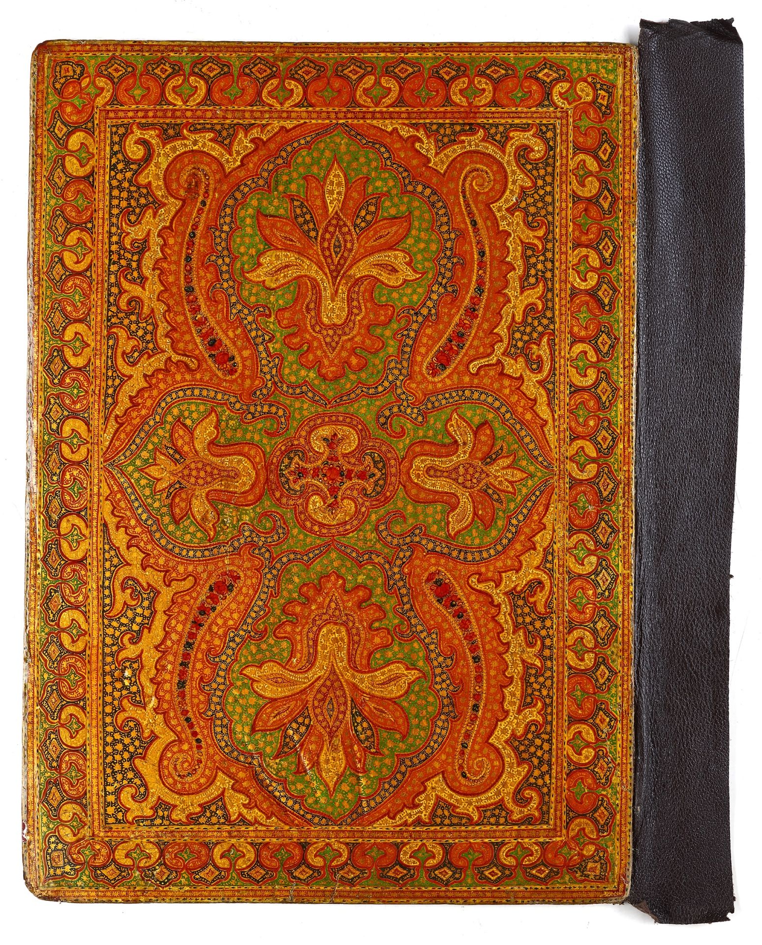 A POLYCHROME LACQUER BOOK BINDING, QAJAR, PERSIA, 19TH CENTURY - Bild 3 aus 8
