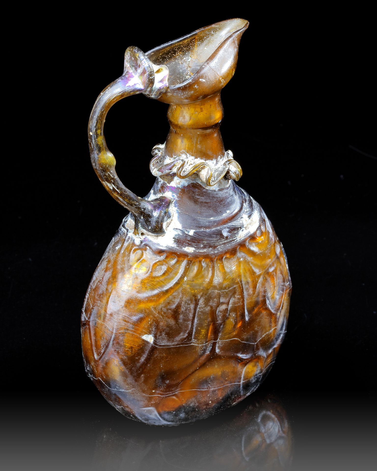 AN AMBER GLASS JUG, PERSIA, 10TH-11TH CENTURY - Image 5 of 5