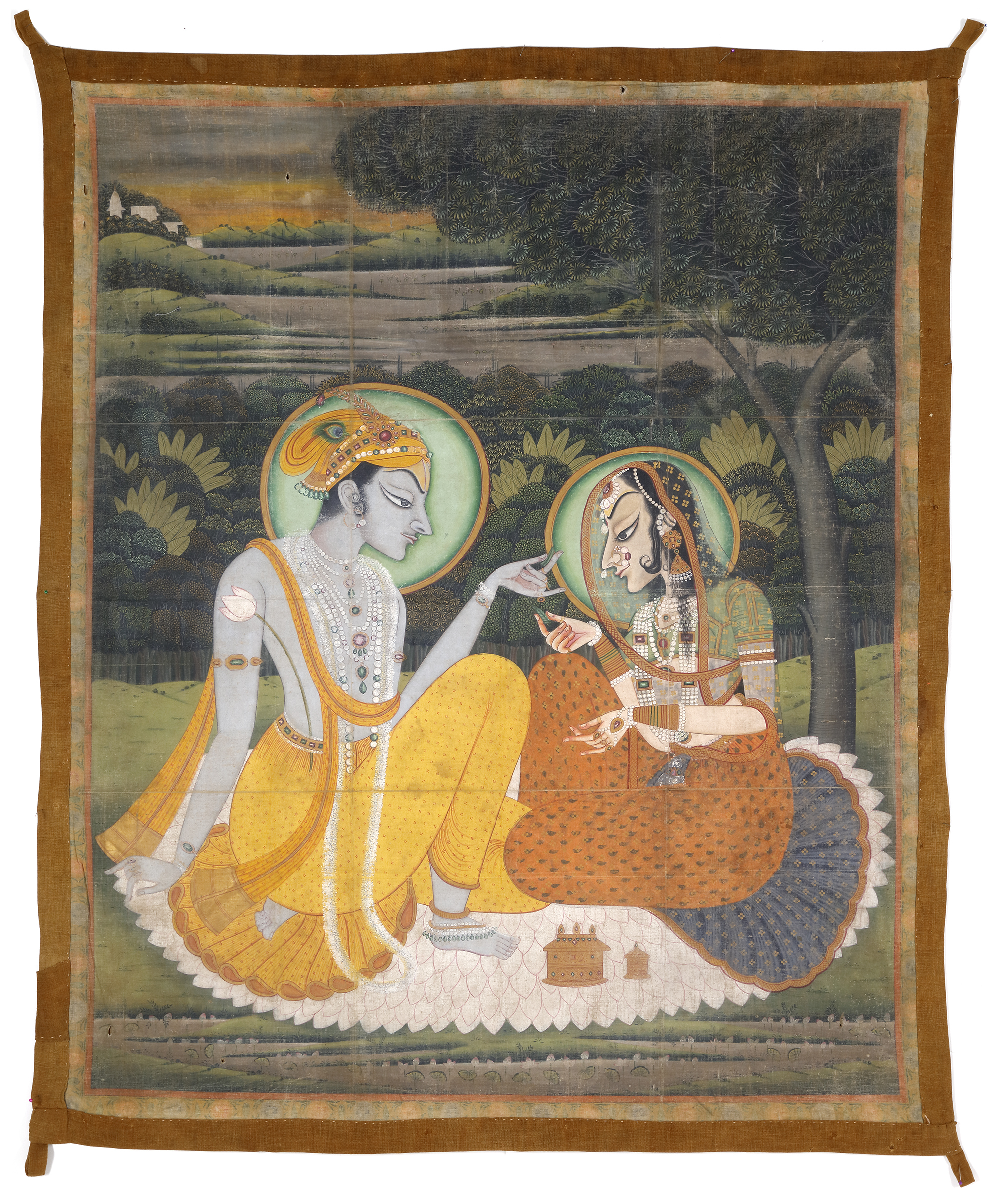 RADHA AND KRISHNA UNDER A TREE, RAJASTHAN, KISHANGARH, LATE 19TH-EARLY 20TH CENTURY - Image 2 of 2