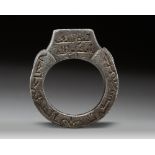 A RARE ABBASID SILVER NIELLOED RING 9TH-10TH CENTURY