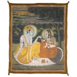 RADHA AND KRISHNA UNDER A TREE, RAJASTHAN, KISHANGARH, LATE 19TH-EARLY 20TH CENTURY