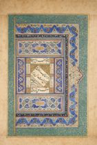 A CALLIGRAPHIC ALBUM PAGE BY MIR 'ALI AL-HARAWI (AL-KATIB AL-SULTANI), SAFAVID, PERSIA, 16TH CENTURY