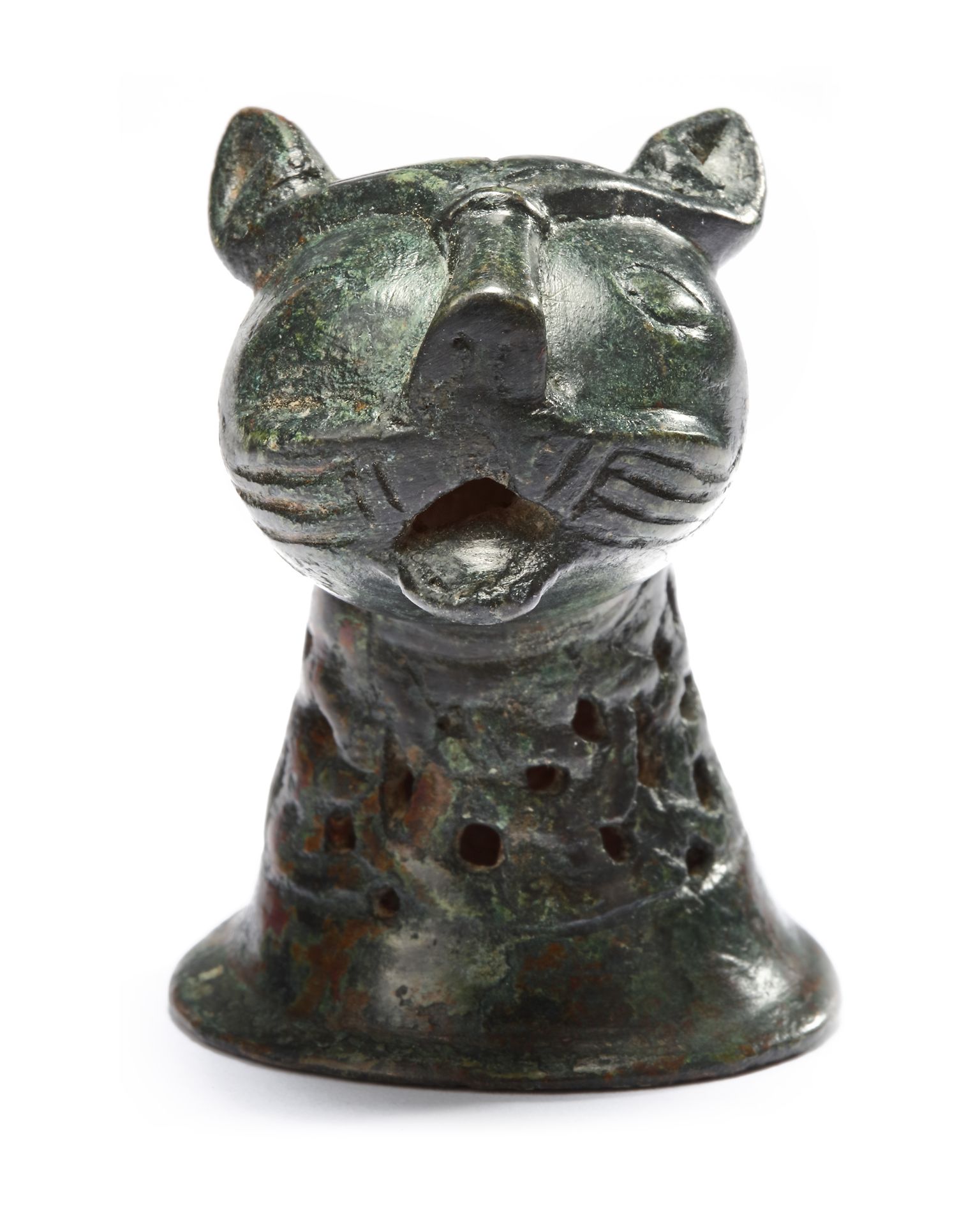 A FINE CAST BRONZE LION HEAD, FROM AN INCENSE BURNER, KHORASAN, 11TH-12TH CENTURY - Image 3 of 8