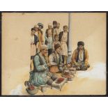 ROASTING AT THE MARKET, QAJAR, PERSIA, 19TH CENTURY