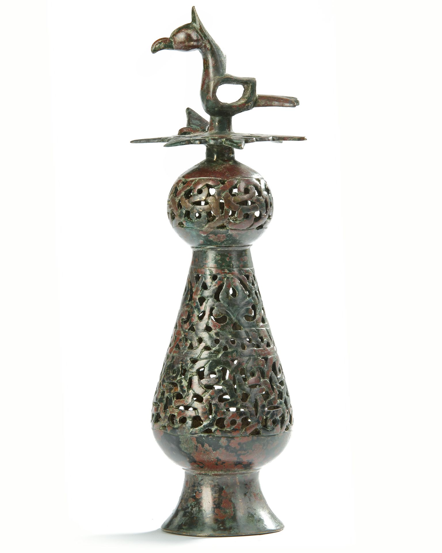 A KHORASAN OPENWORK BRONZE FINIAL, PERSIA, 12TH-13TH CENTURY