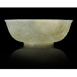 A CARVED JADE BOWL, INDIA, 18TH CENTURY