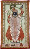 A LARGE STANDING PICCHVAI OF SHRI NATH JI, NORTH INDIA, NATHDWARA, RAJASTHAN, 19TH CENTURY