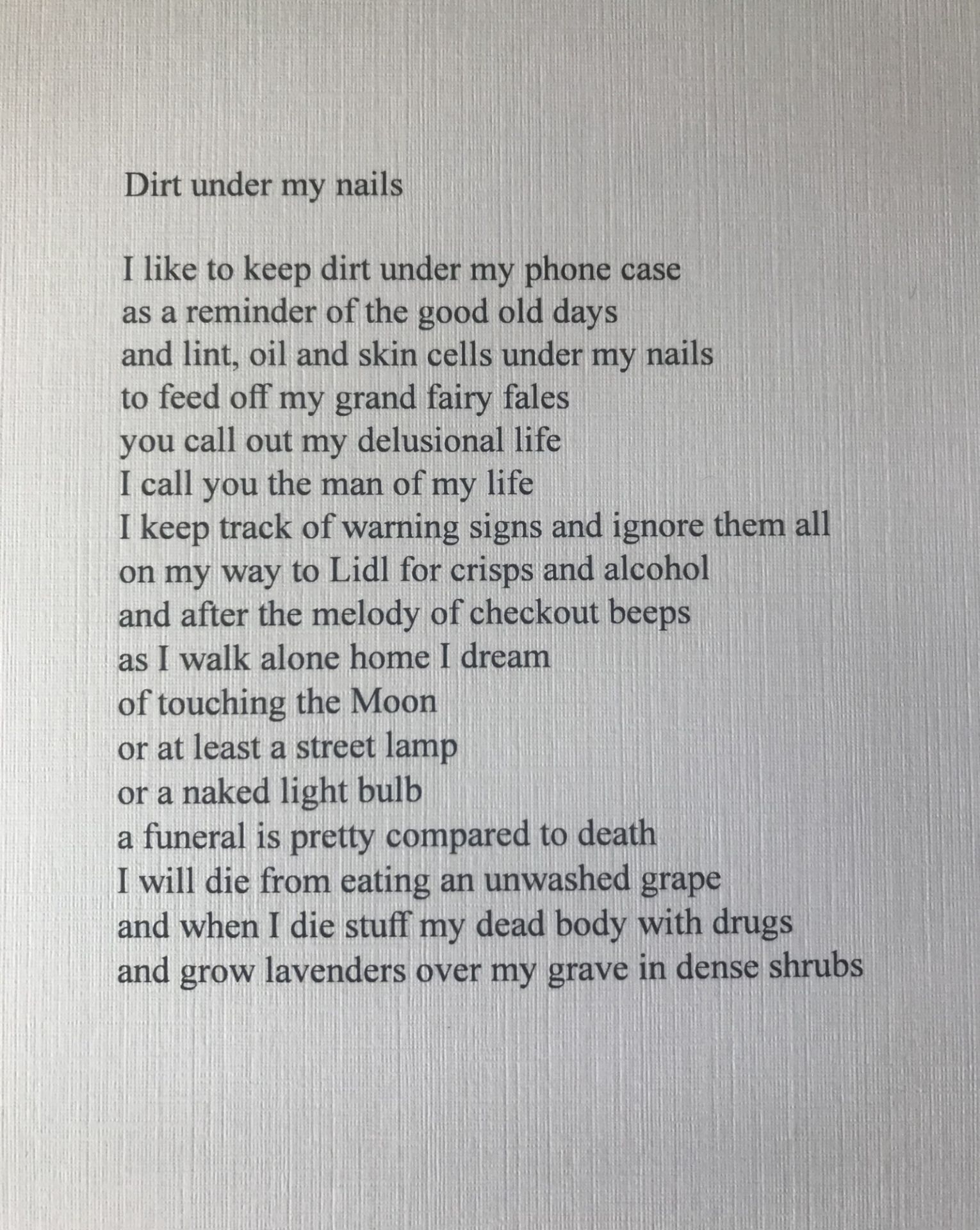 David Lindert: O-Town House (Photography) and Dirt Under My Nails (Poem) (Both 2020) - Image 2 of 3